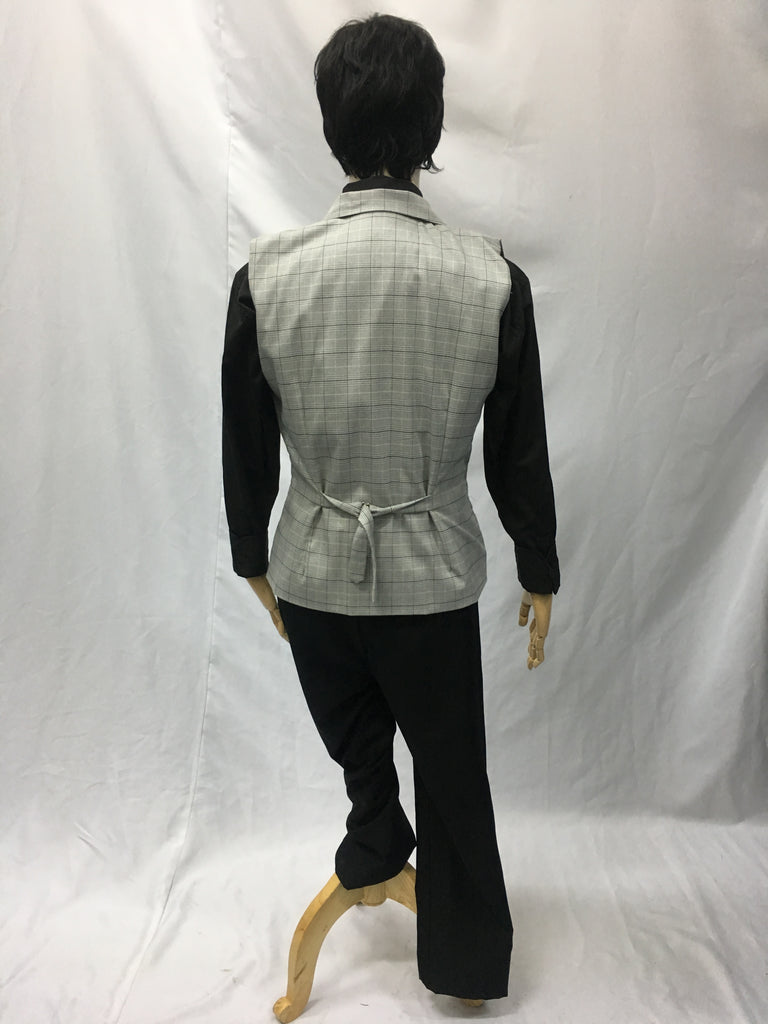 Light Grey Woven Checkered Vest | Awesome Costume Singapore