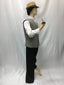 Grey / Brown Woven Checkered Vest | Awesome Costumes Singapore