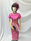 Long Brocade Cheongsam, Magenta