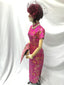Long Brocade Cheongsam, Magenta