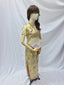 Long Brocade Cheongsam, Champagne Gold