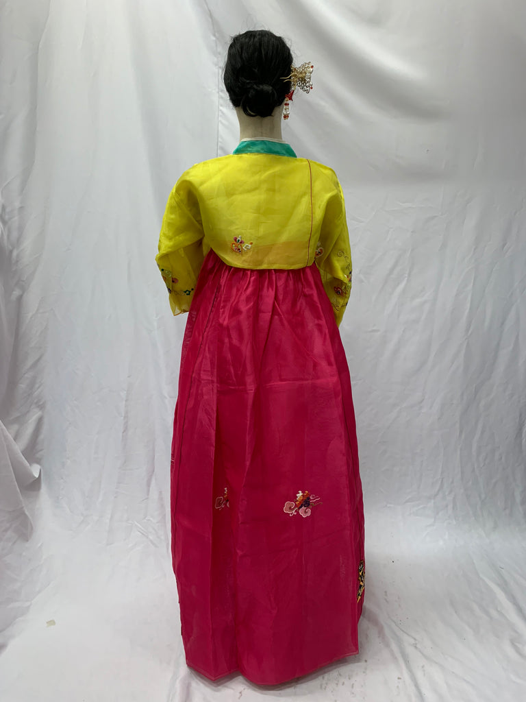 Korean Hanbok Costume, Yellow & Bright pink