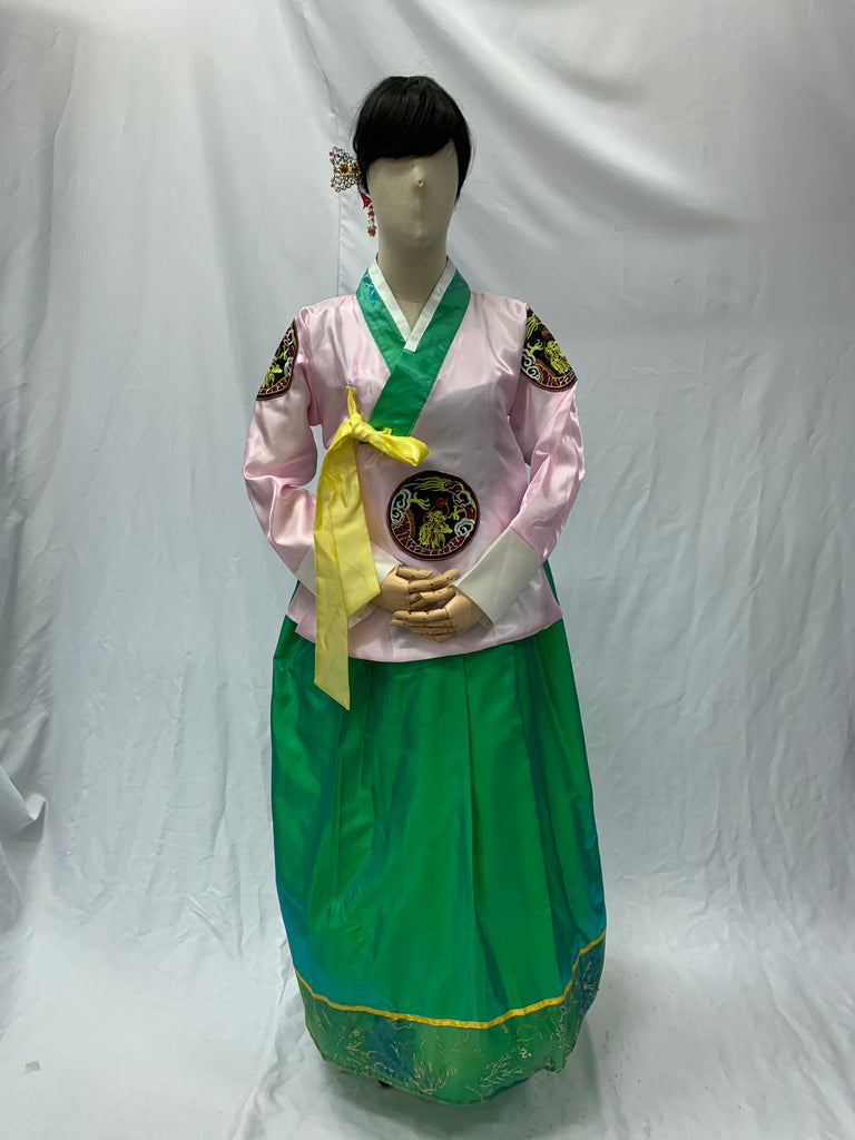Korean Hanbok Costume, Pink & Green