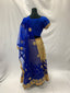 Beaded and Embellished Indian Saree, Cobalt Blue