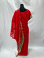 Beaded and Embellished Indian Saree, Red