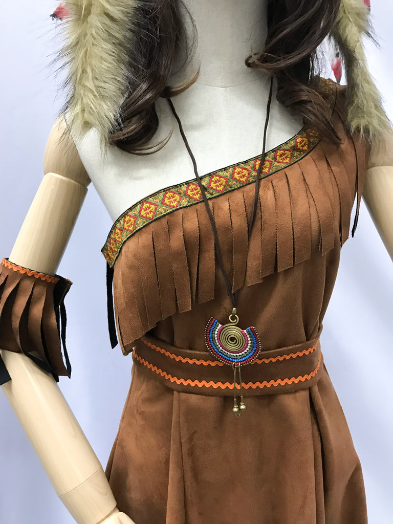 Brown tribal dress