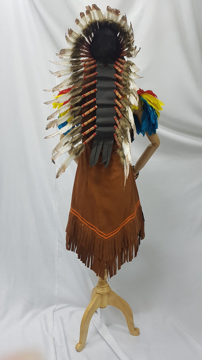 Brown Suede with Colorful Feathers | Awesome Costumes Singapore