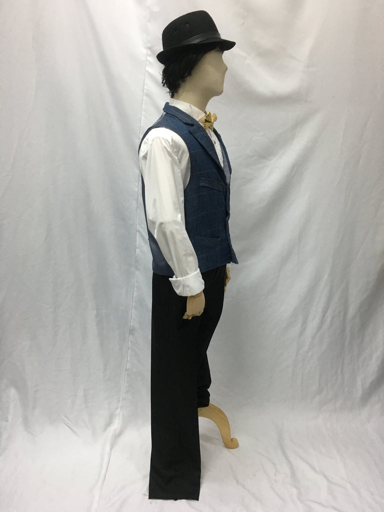 Blue Woven Checked Vest | Awesome Costumes Singapore