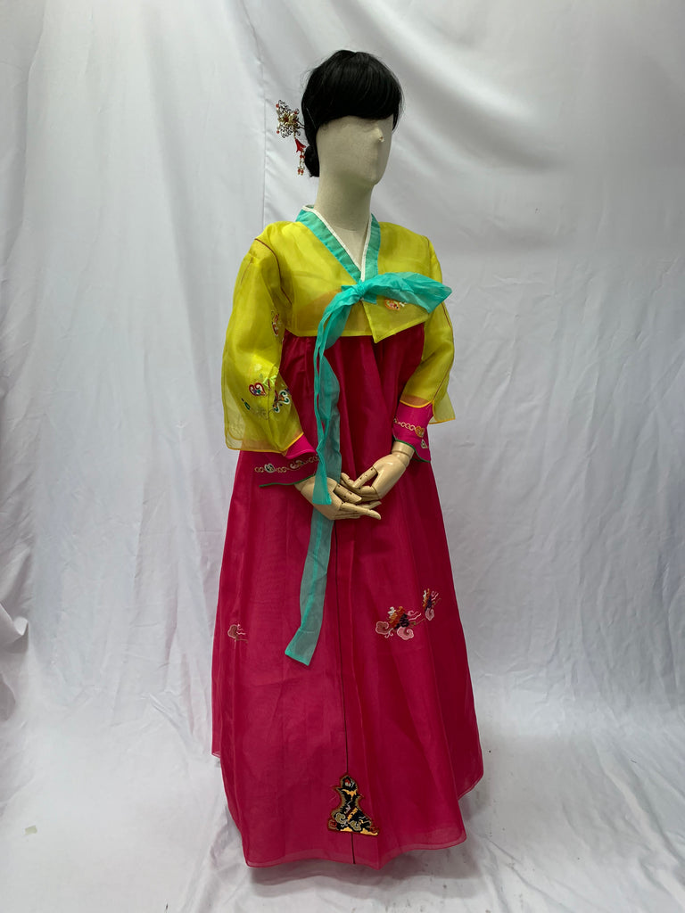 Korean Hanbok Costume, Yellow & Bright pink