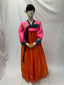 Korean Hanbok Costume, Neon Pink & Orange