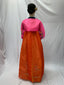 Korean Hanbok Costume, Neon Pink & Orange