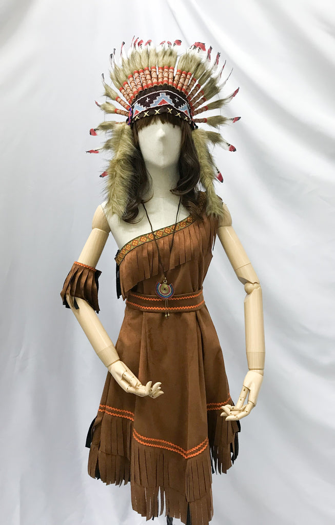 Brown tribal dress