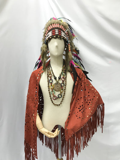 Deep red tribal shawl
